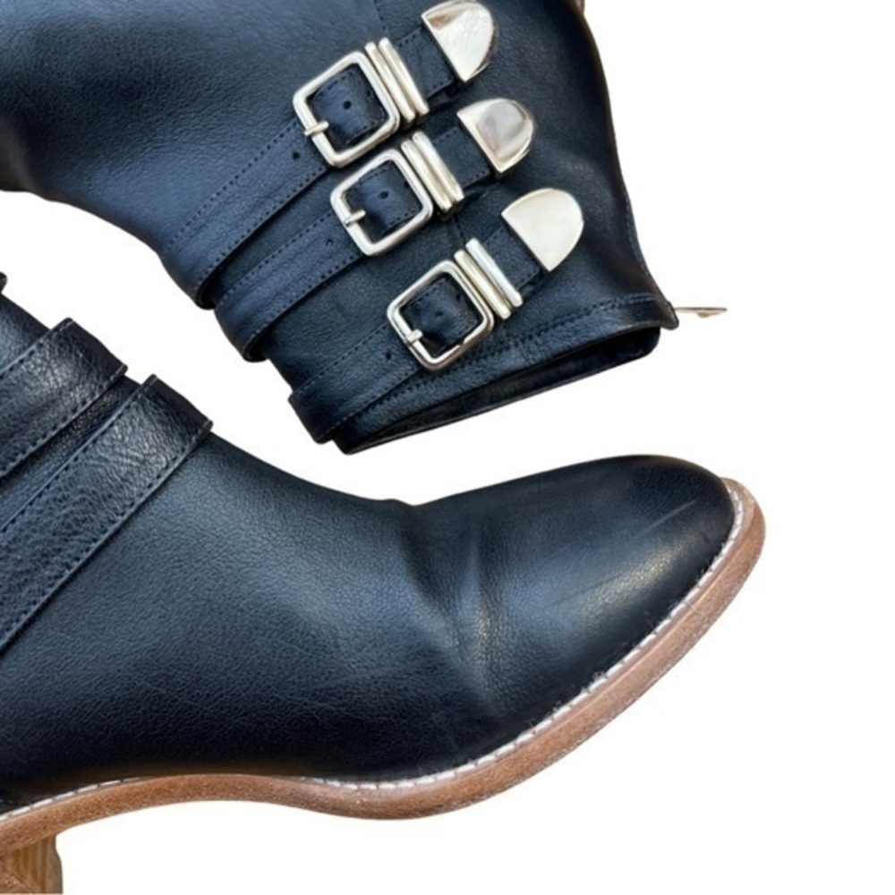 Loeffler Randall โข Fenton Buckle Leather Ankle Booties Boots 7.5 ASO Zoe Benson - Picture 11 of 13